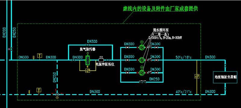 混水加压泵组系统原理图